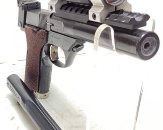  1973 HIGH STANDARD 107 MILITARY SUPERMATIC CITATION .22cal LR PISTOL WITH MILLETT RED DOT SP1 SCOPE & 1 EXTRA BARREL