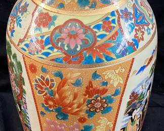 JAPANESE SATSUMA STYLE VASE, 17in H MARKED 2 ON THE BOTTOM