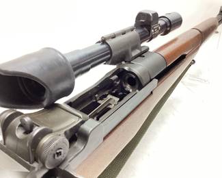  1945 WW2 ERA SPRINGFIELD ARMORY M1D .30cal SNIPER RIFLE WITH M84 SCOPE & LEATHER CHEEK PAD