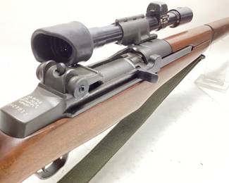  1945 WW2 ERA SPRINGFIELD ARMORY M1D .30cal SNIPER RIFLE WITH M84 SCOPE & LEATHER CHEEK PAD