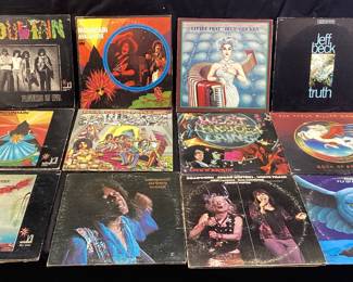 ASSORTED VTG. VINYL RECORD ALBUMS, MOUNTAIN, LITTLE FEAT, JIMI HENDRIX, JEFF BECK, GRAND FUNK, TED NUGENT, BLUES BROTHERS, JESUS CHRIST SUPERSTAR, BYRDS, IRON BUTTERFLY NO SHIPPING PICKUP ONLY