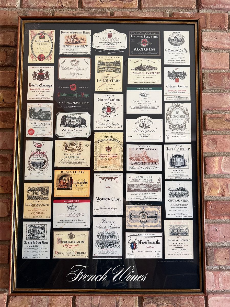 Wine label framed pic
