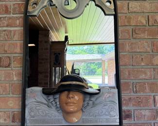 Unique, sculpted Deco mirror