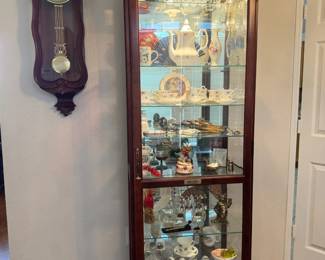 Curio Cabinet full of beautiful treasures, clock