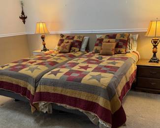 Mattresses and Powered Base, Lamps, Nightstands