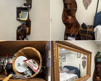 shelves, ice cream maker, mirror, decorations, decor