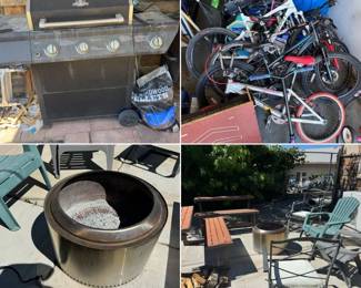 BBQ, bike, fire pit, outdoor furniture