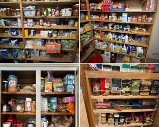 food storage, canned food, boxed food, spices