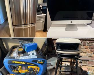 Firdge, generator, mac computer, pizza oven
