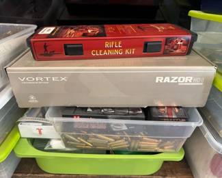 Rifle cleaning kit, reloading supplies, vortex