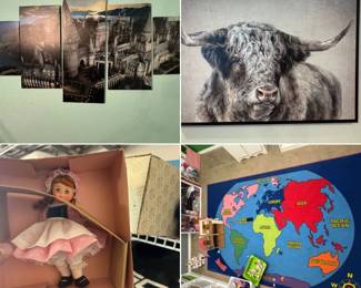 pictures, doll, collectible, rug