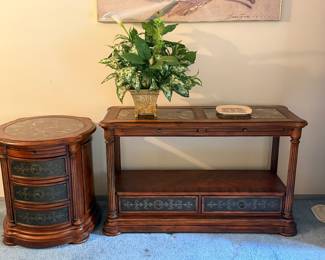 Drum table with console table set