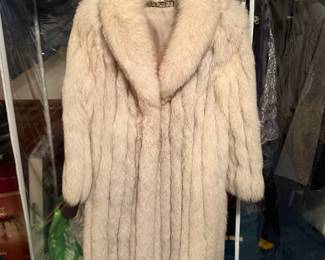 Fox fur shin length coat 