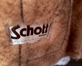Schott shearling leather coat 