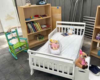 Toddler Bed and Ikea Bookshelves