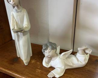 LLadro "Girl Holding Candle", " Laying Angel"