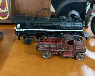Vintage Cast Iron Truck and Lionel Train