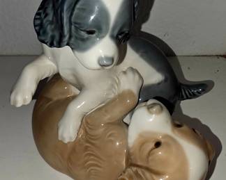 NAO by Lladró “Wake Up” #0385, also described as two playful spaniel puppies.
