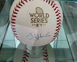 Autographed A.J.Hince 2017 World Series Ball