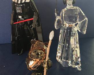 Swarovski Star Wars crystal figures:Darth Vader Princess Leia Ewok