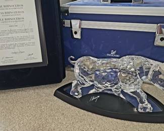 This is Swarovski “The Rhinoceros” 2008 Numbered Limited Edition, designer Anton Hirzinger, Swarovski code 945461 / 9100 000 116. Your COA shows it’s numbered 04363 / 10,000.