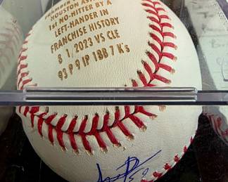 Autographed Framber Valdez 1st Houston AstroLeft Hander to Throw a No Hitter