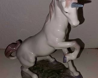 Lladró “Unicorn” #5880 — rearing unicorn with flowers on the base.