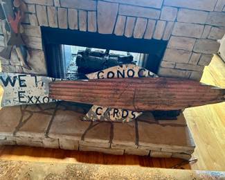 #43 - $75 metal fish sign approx. 76"L