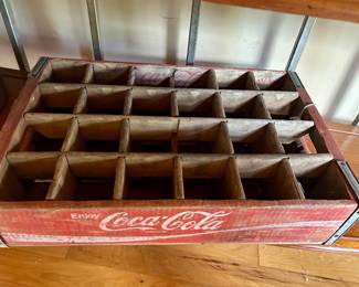 Lot #47 - $25 -Coca-Cola crate. one broken piece in center - 18-1/4" x 12"