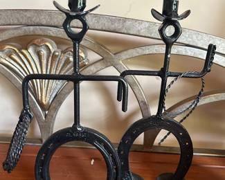 Lot #46 - $20 Pair of horseshoe cowboys 11"H