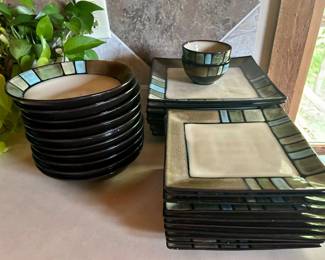 Lot #50 - $54 -7 dinner plates(10-3/4"), 10 salad plates(7-3/4"), 10 bowls (7-1/2")and 2 small bowls