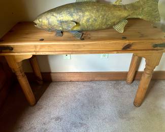 Lot #7 - $150 - Pine console table. 47" x 16" x 30"H