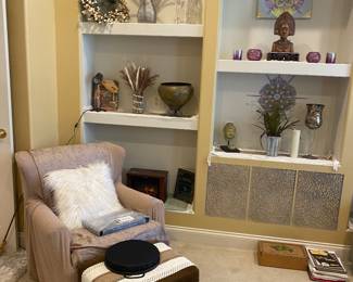 Armchair and ottoman, decor