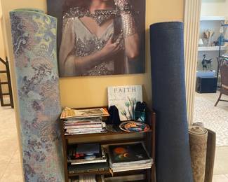Rugs, books, magazines, tarot cards