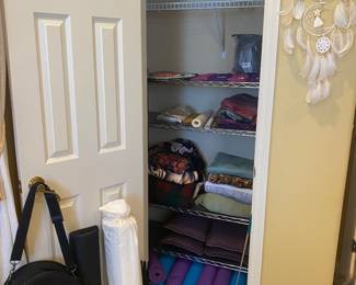 Yoga, mats, blankets, etc.