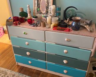 Ombré blue dresser