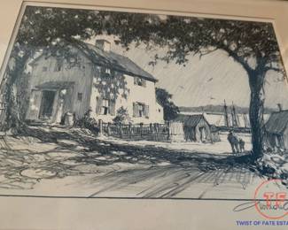 Signed Etching "Sun and Shadow" by GORDON GRANT