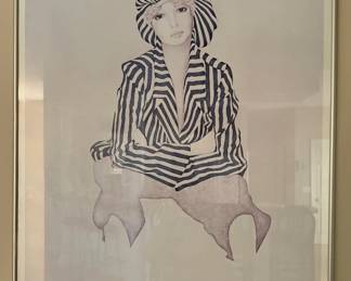 1980's Framed Print "Stripes" by Christine ROSAMOND