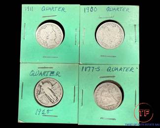 Barber, Standing Liberty, and Seated Liberty Quarters