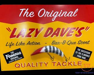 48” x 32” Lazy Dave’s Lure Advertising Sign