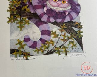 Signed Limited Edition "Purple Cheshire" by J.S. Perry