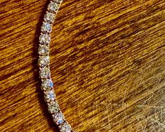 3ct Lab Grown 14kt Gold Tennis Bracelet