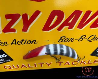 48” x 32” Lazy Dave’s Lure Advertising Sign