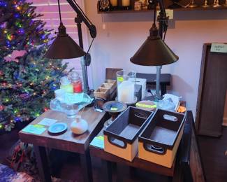 Pottery Barn tables and lamps