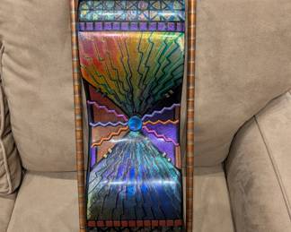 Glass wall sculpture created by the late artist Paula Marksbury