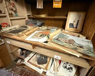 lots of prints, original artwork, and pictures