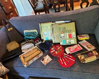 Vintage Purses, Handbags & Stockings, Travel Manicure & Sewing Kit