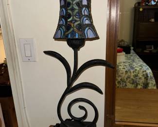 Pair of Lamps w/ Stained Glass Style Shades
