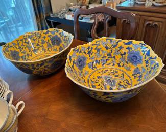 Large Yellow & Blue Bowls