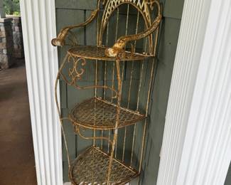 Vintage Ornate Metal Plant Stand/ Rack